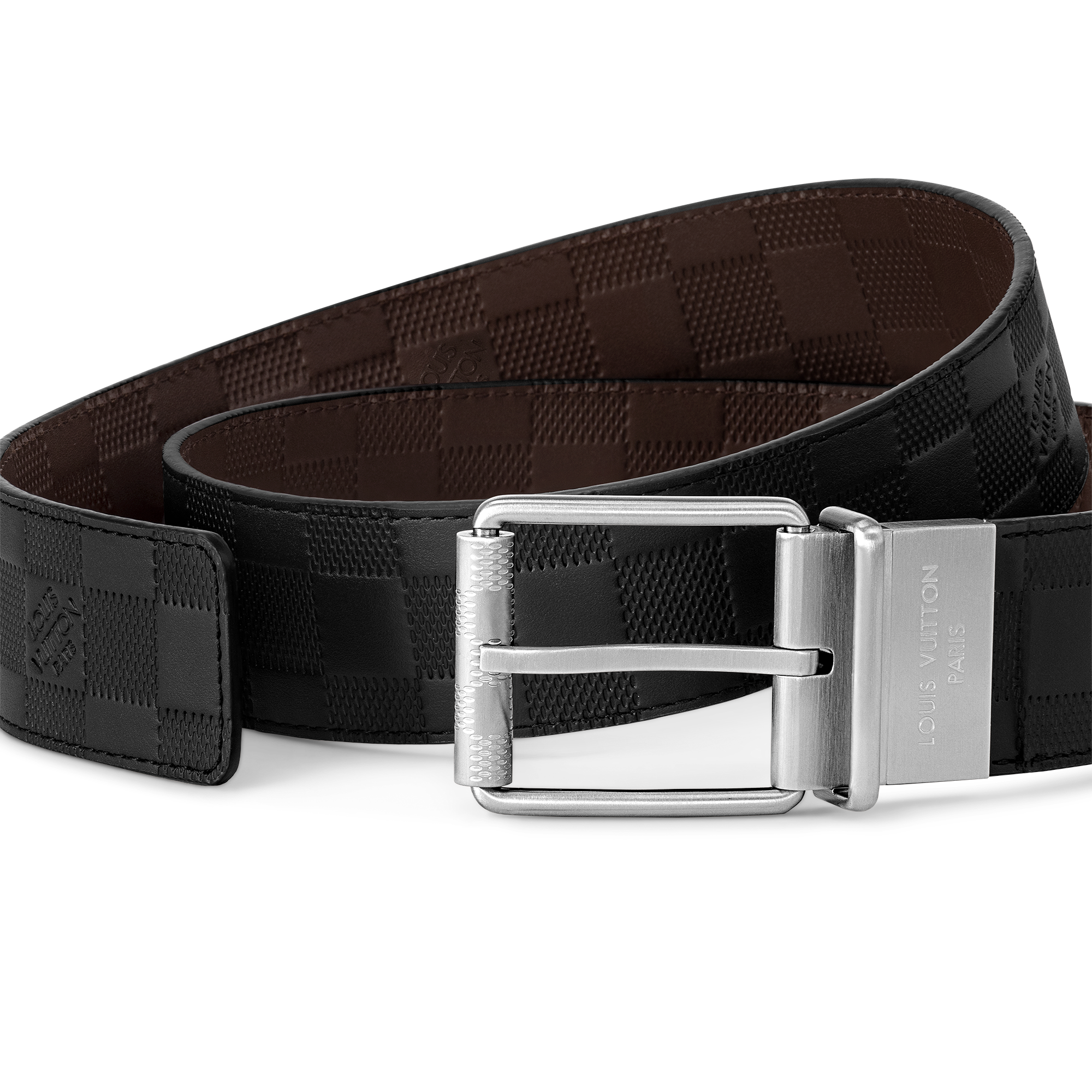 Piel Damier Infini Accesorios Cinturones Cinturón Damier reversible de 4 cm | Louis Vuitton ® (Ampliar producto)