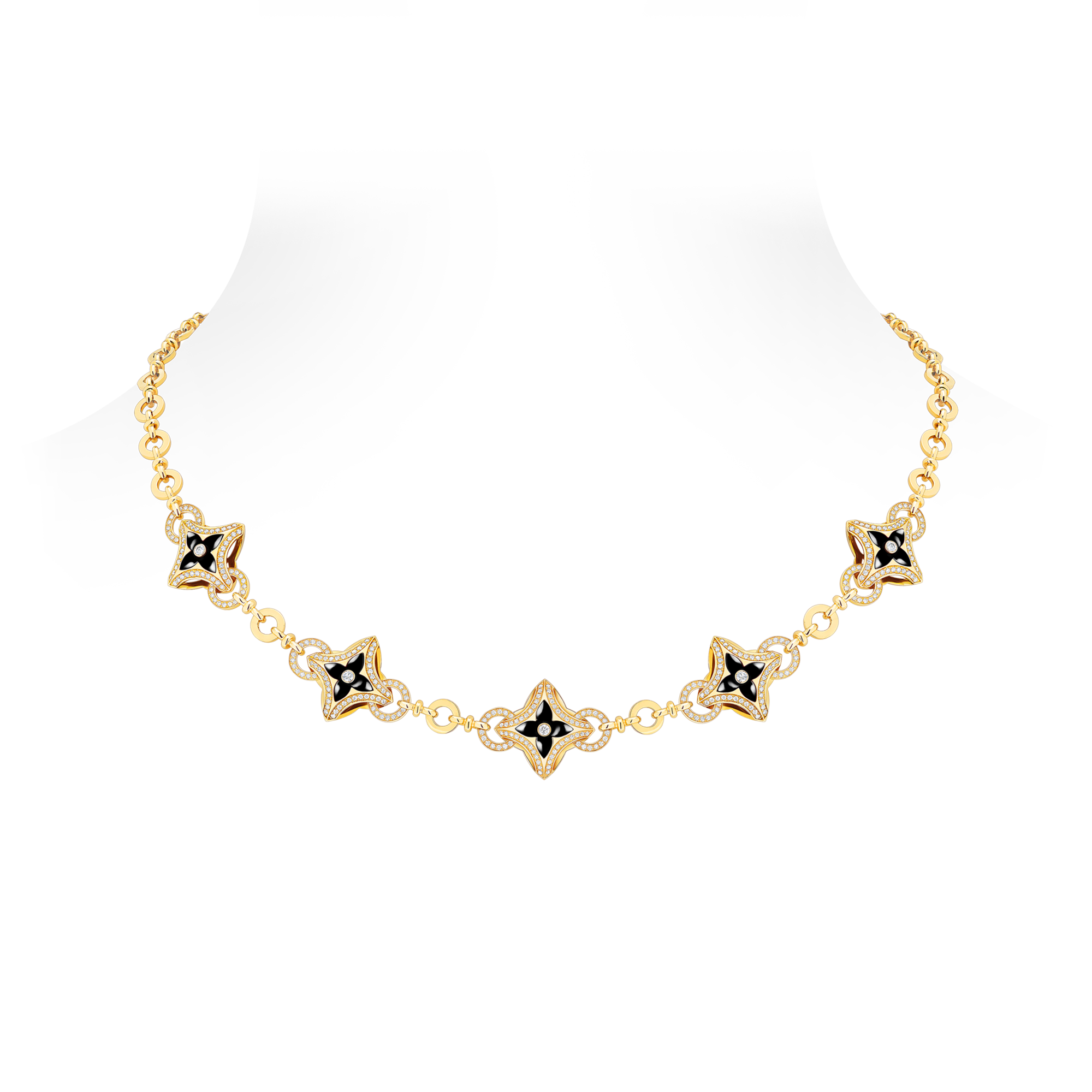  Categorías Collares y dijes  Collar Ever Blossom de oro amarillo, ónix y diamantes | Louis Vuitton ® (Ampliar producto)