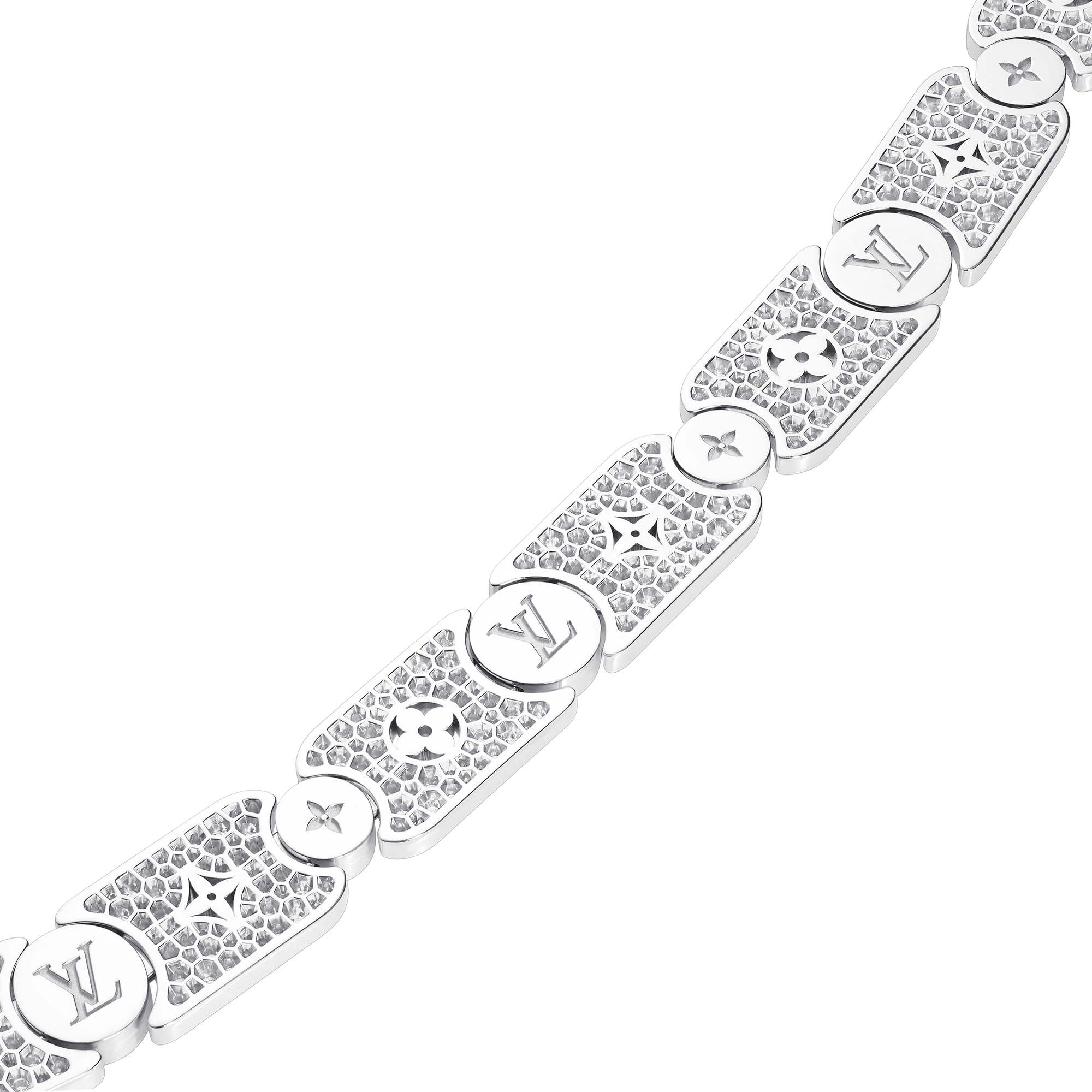  Categorías Collares y dijes  Collar Les Gastons Vuitton Masterpiece Gourmette en oro blanco y diamantes | Louis Vuitton ® (Ampliar producto)