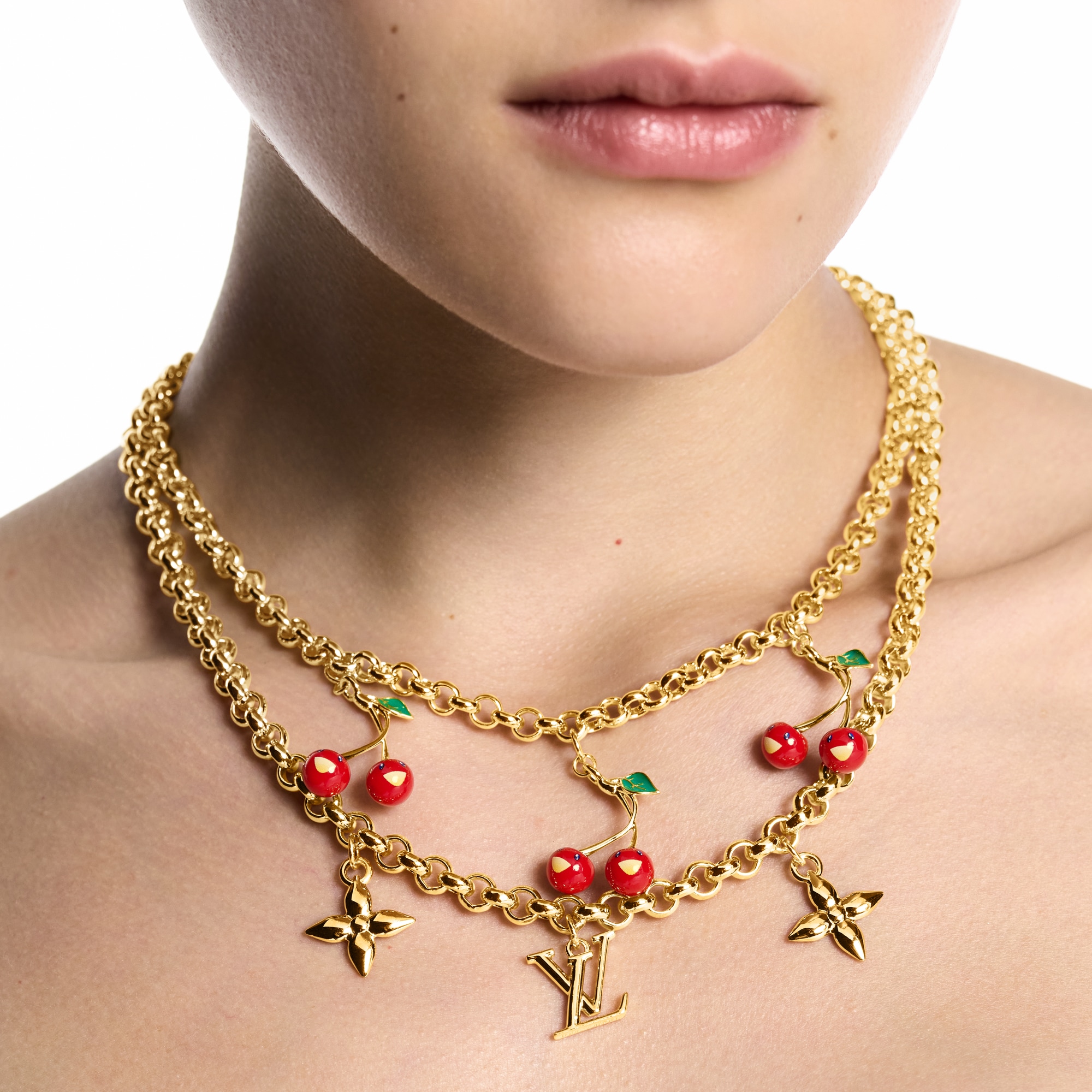 S00 Bisutería Collares y Pendientes Collar LV x TM Cerise | Louis Vuitton ® (Ampliar producto)