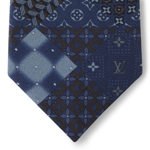 Corbata LV patchwork vista detallada