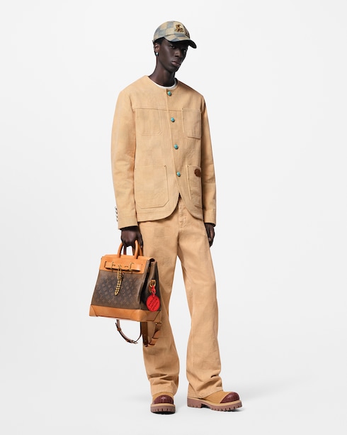 Discontinued Product Obs 9 Blazer Utilitário sem Gola em Jacquard Damier de Algodão | Louis Vuitton ®