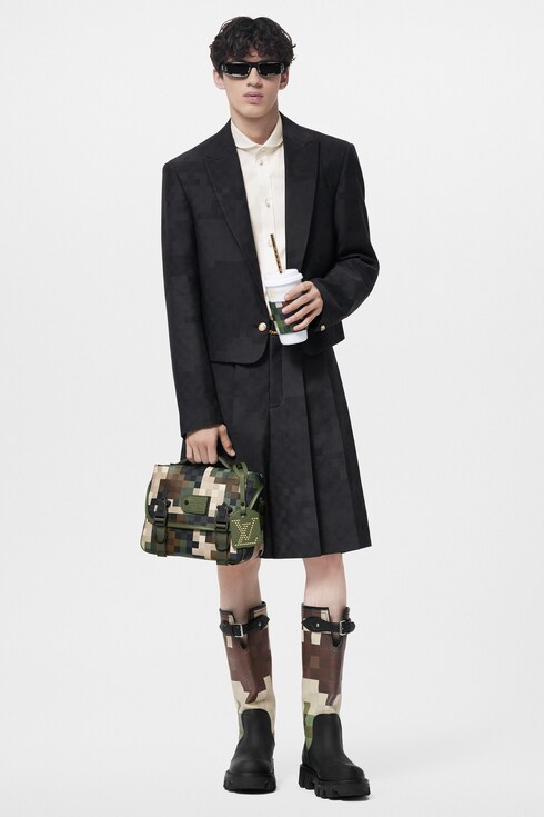 Discontinued Product Obs 12 Blazer Cropped Dândi em Mescla de Seda e Lã Damier | Louis Vuitton ®