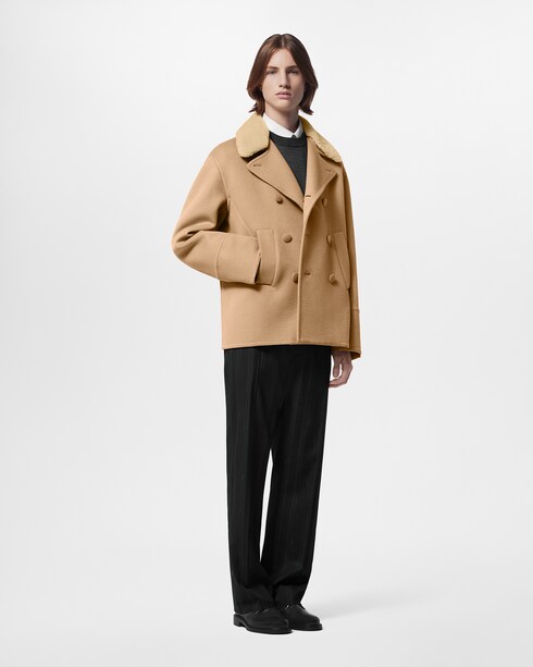 Discontinued Product Obs 9 Casaco Trespassado Dupla Face em Mescla de Lã e Seda com Gola de Shearling | Louis Vuitton ®