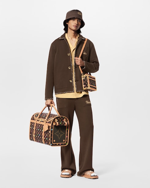 Discontinued Product Obs 12 Calça de Algodão Bordada com Cordão de Ajuste | Louis Vuitton ®