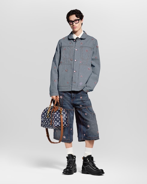 Ready-to-Wear Denim Embroidered Denim Workwear Shorts | Louis Vuitton ®