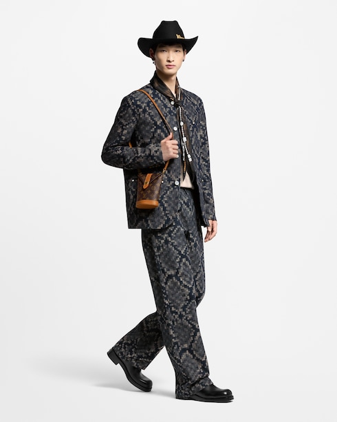 Prêt-à-Porter Tout le Prêt-à-Porter Veste chic sans col en denim graphique | Louis Vuitton ®