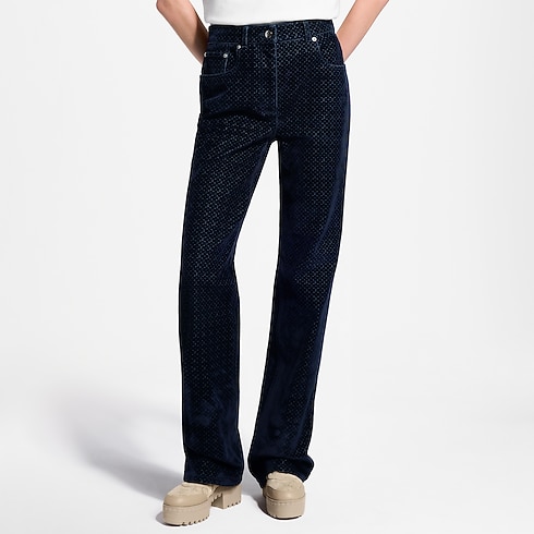 Ready-to-Wear Pantalones y Shorts Jeans de terciopelo flocado Nanograma | Louis Vuitton ® (Ampliar producto)