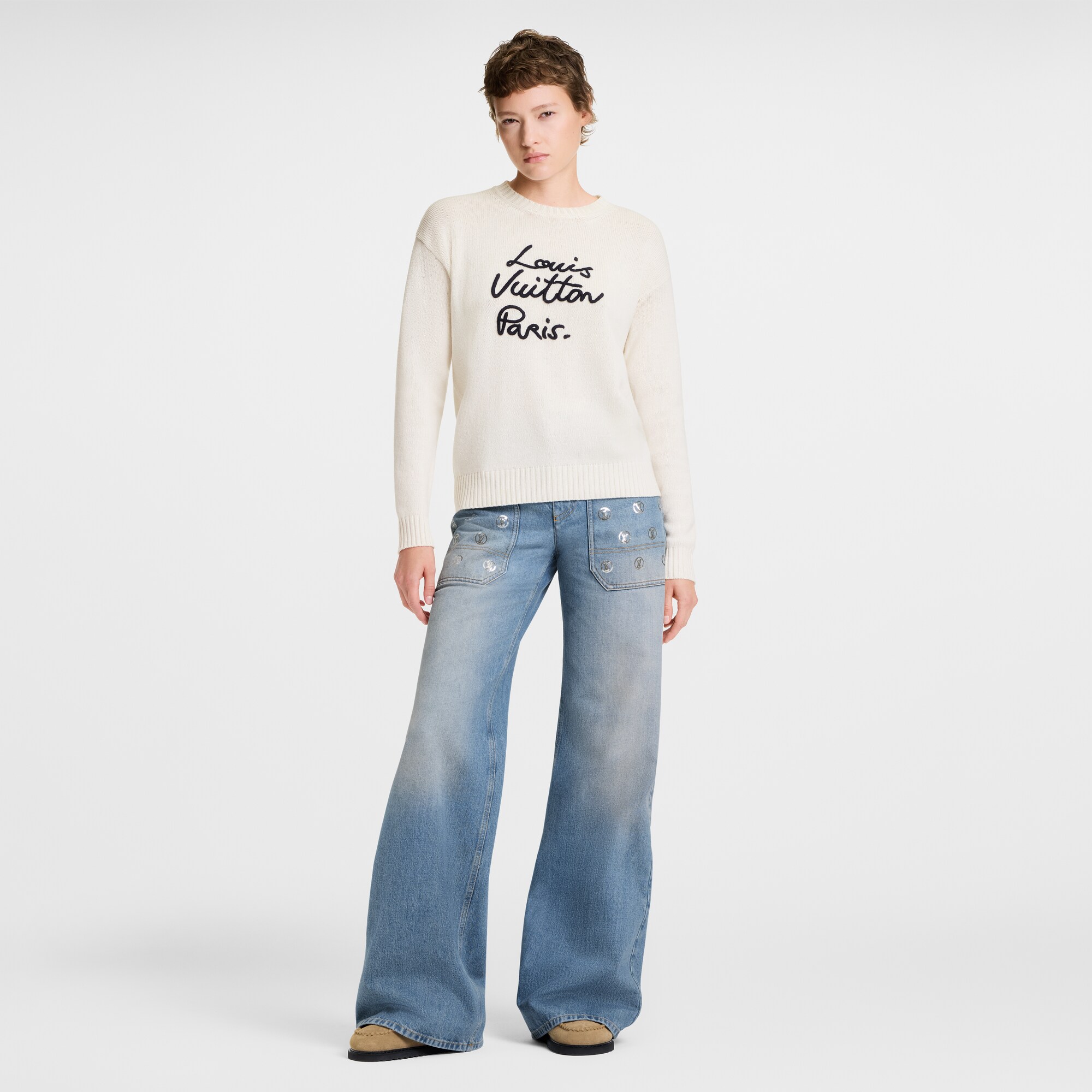  Ready to Wear Prendas tejidas Jersey con distintivo en cursiva | Louis Vuitton ® (Ampliar producto)
