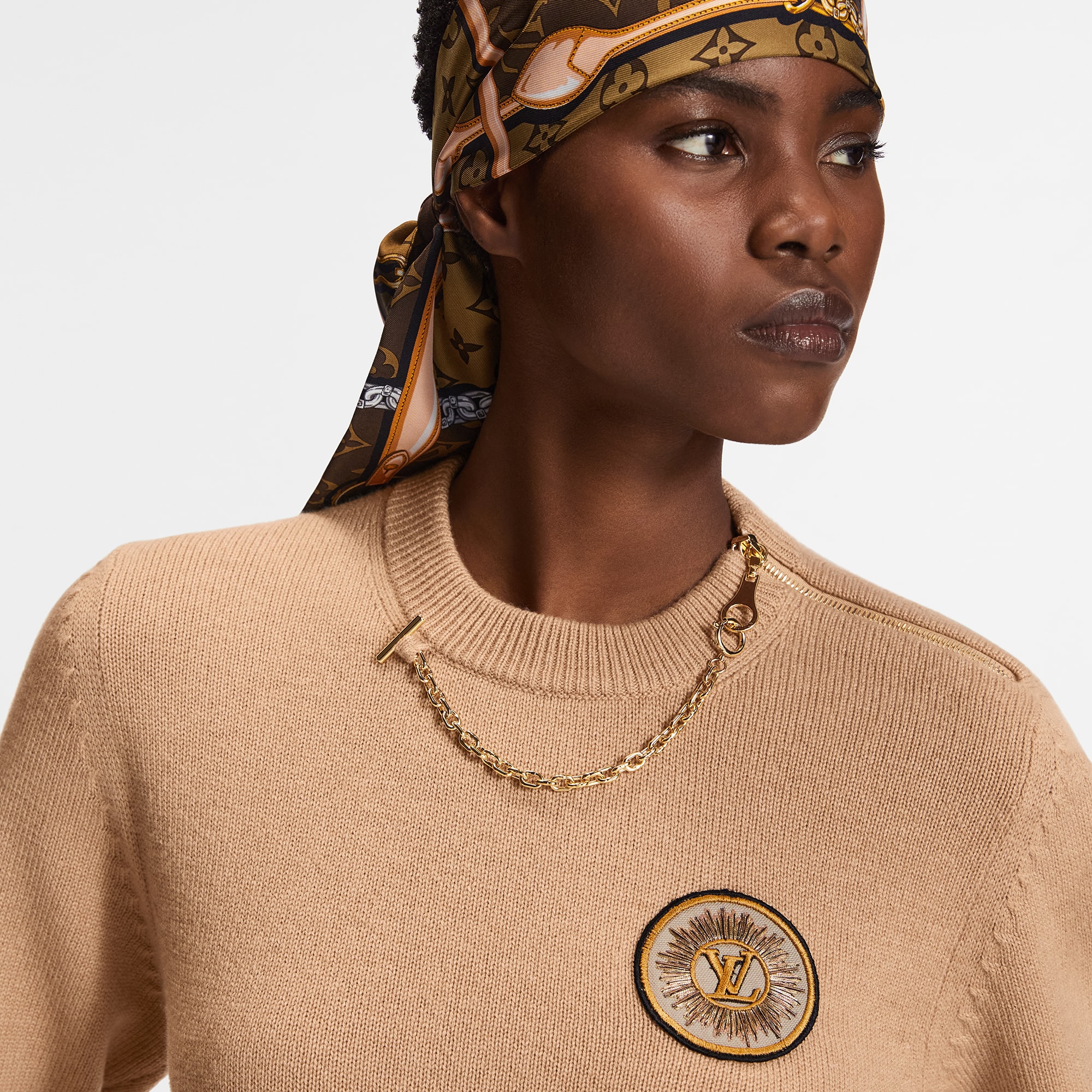  Ready to Wear Prendas tejidas Jersey con parche y detalle de cadena | Louis Vuitton ® (Ampliar producto)