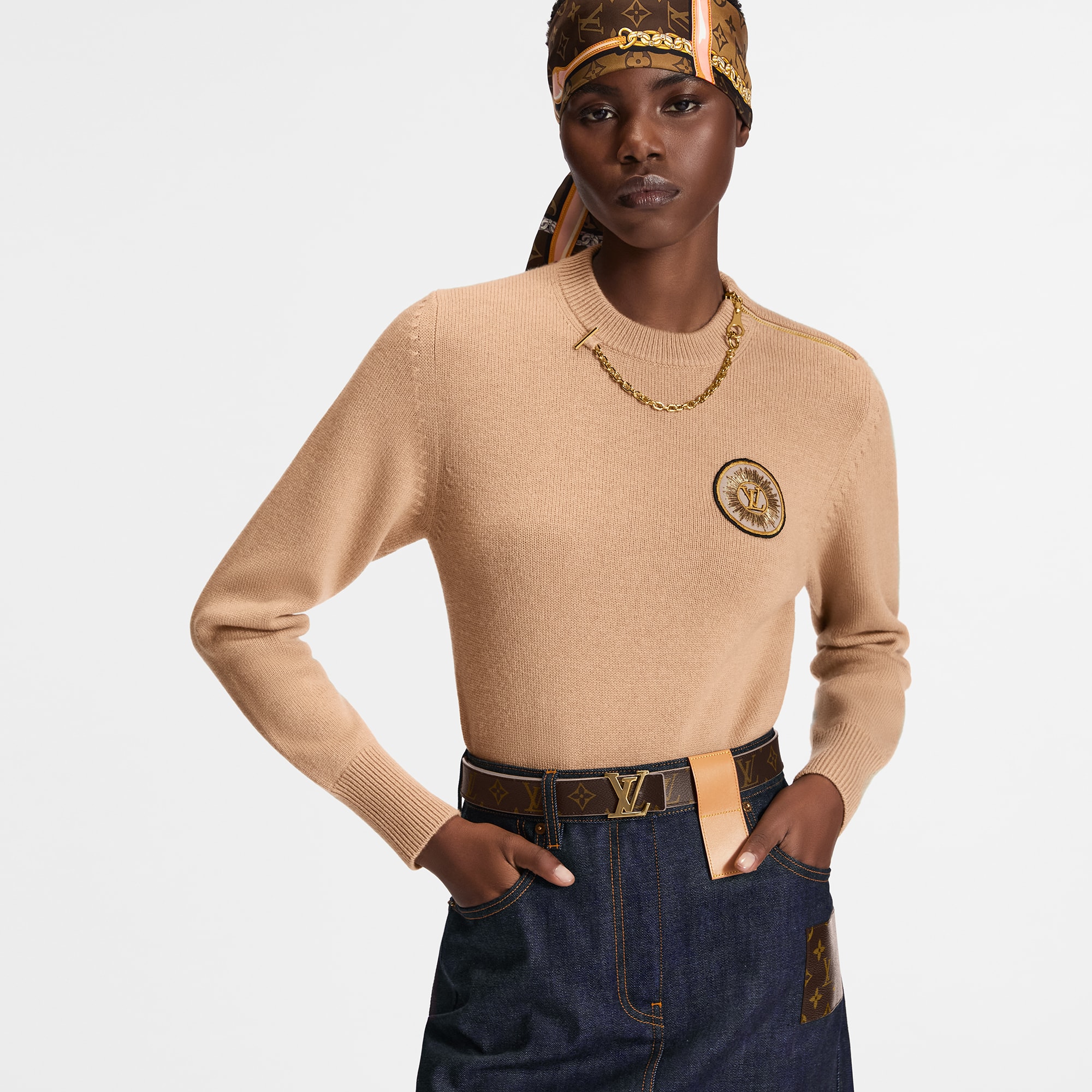  Ready to Wear Prendas tejidas Jersey con parche y detalle de cadena | Louis Vuitton ® (Ampliar producto)