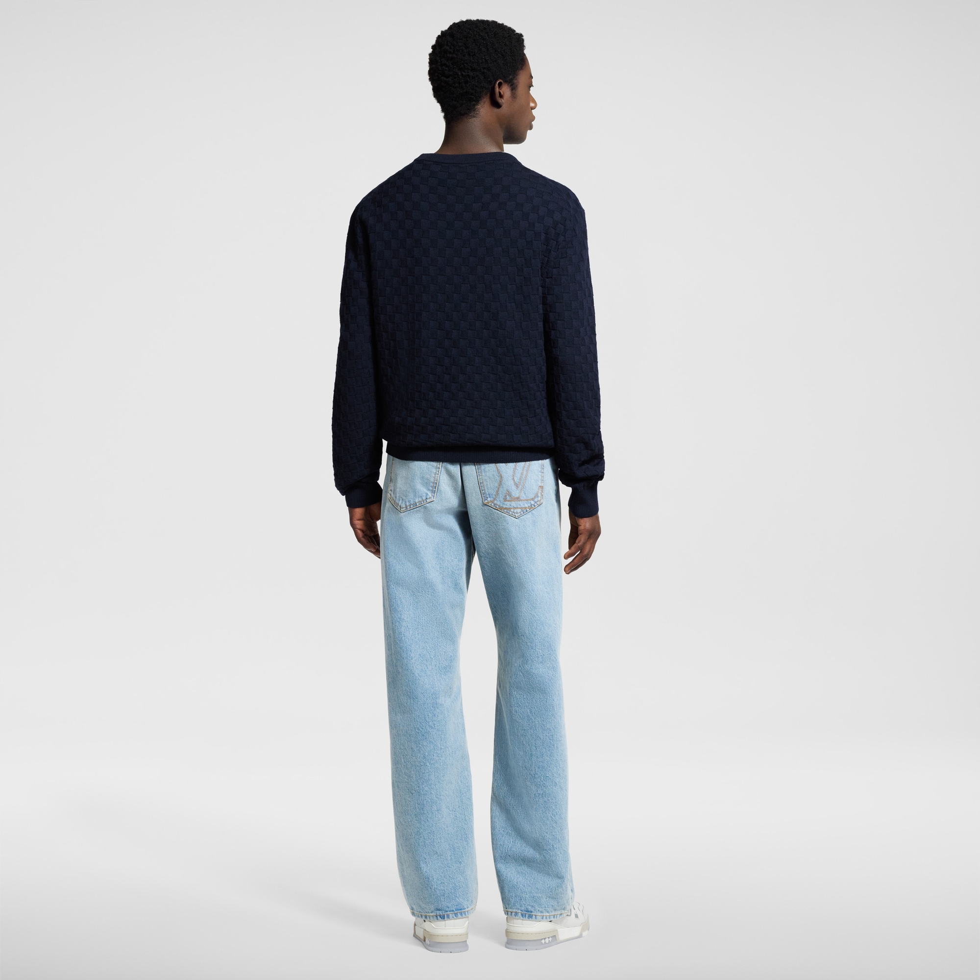  Ready to Wear Prendas tejidas y sudaderas Jersey Damier de cuello redondo | Louis Vuitton ® (Ampliar producto)