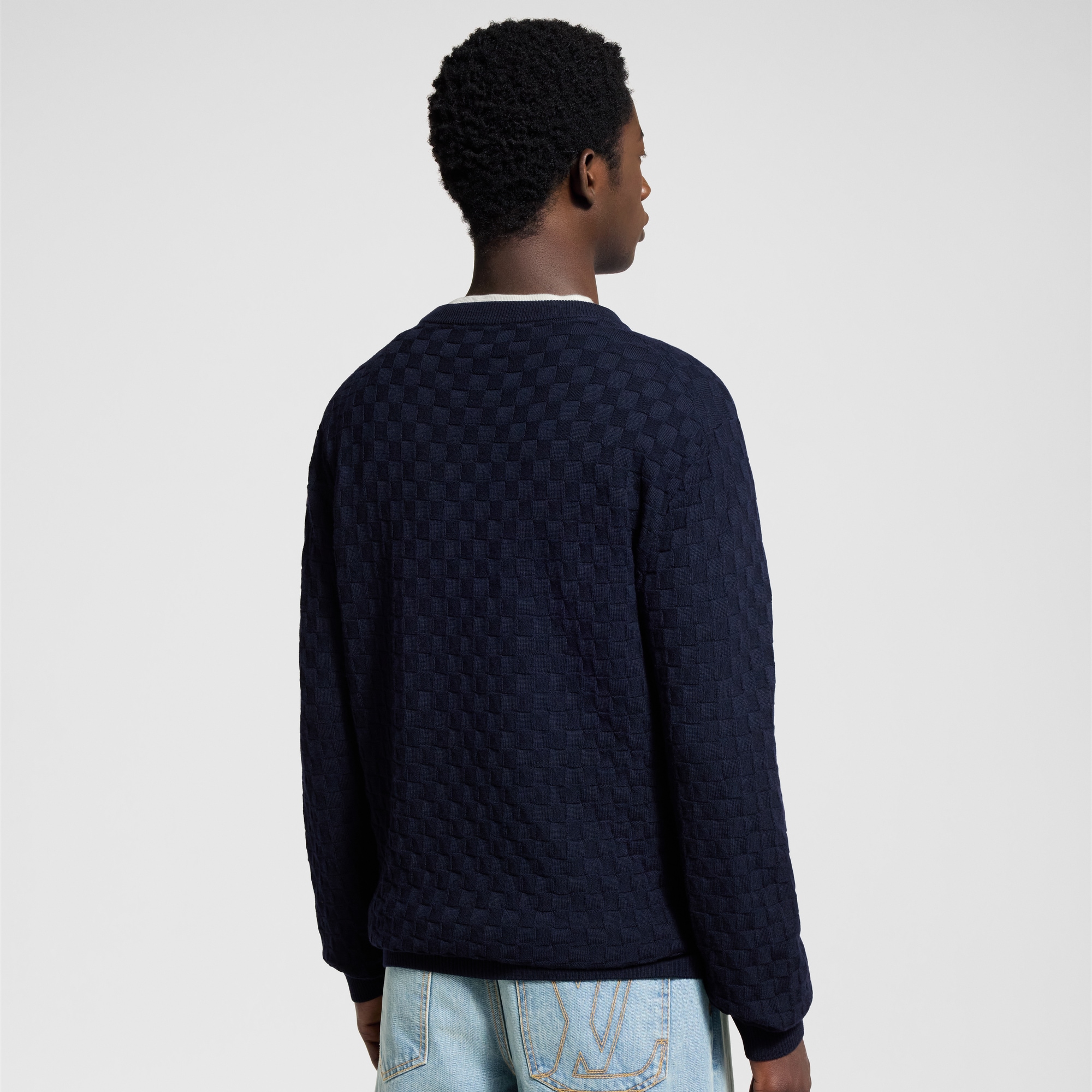  Ready to Wear Prendas tejidas y sudaderas Jersey Damier de cuello redondo | Louis Vuitton ® (Ampliar producto)