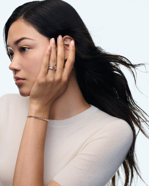 Bijoux Bagues Bague fine Le Damier de Louis Vuitton, or rose et diamants | Louis Vuitton ®