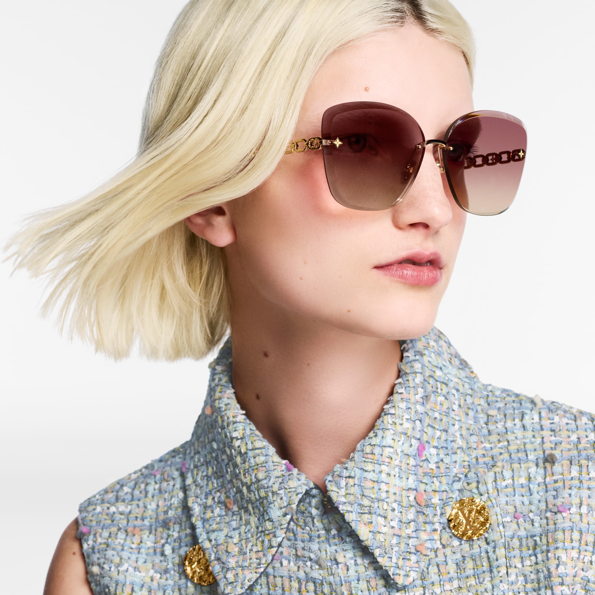 S00 Accesorios Lentes de sol Lentes de sol LV Jewel Round cat-eye | Louis Vuitton ® (Ampliar producto)