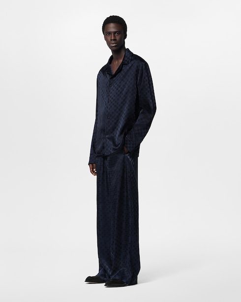 Para Ele New Formal Camisa Oversized Elegante em Mescla de Seda com Manga Longa | Louis Vuitton ®