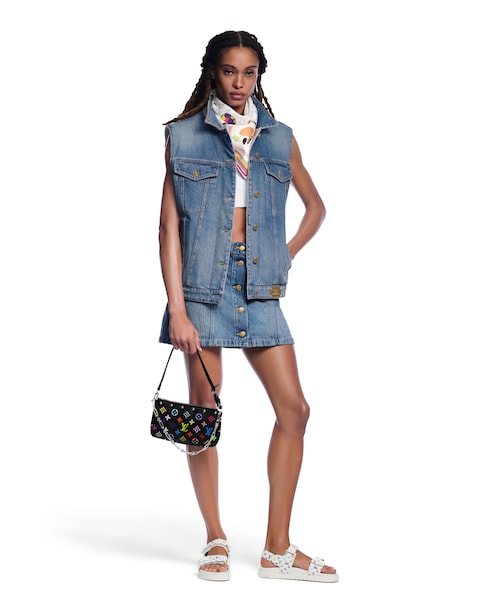 S00 Acessórios Lenços de Seda e Bandeaus LV x TM Carré 70 cm com Monogram e Personagens em Estilo Superflat | Louis Vuitton ®