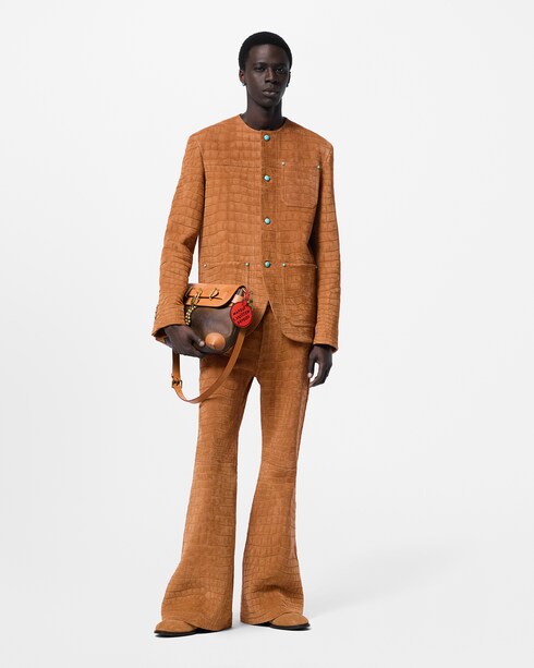 Ready-to-Wear Calças Calça Flare em Couro Croco - Feita sob Encomenda | Louis Vuitton ®