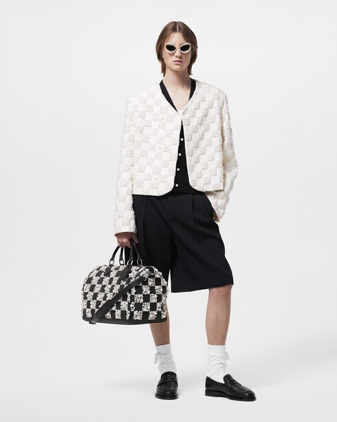 Ready-to-Wear Blazers e Jaquetas Blazer Cropped Damier Bordado com Pérolas - Feito Sob Encomenda | Louis Vuitton ®