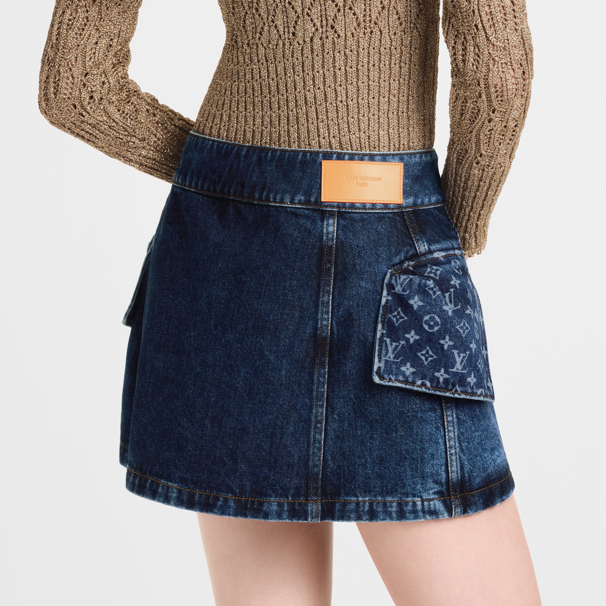  Ready to Wear Faldas y shorts Minifalda en tejido denim sin tratar con detalles Monograma | Louis Vuitton ® (Ampliar producto)