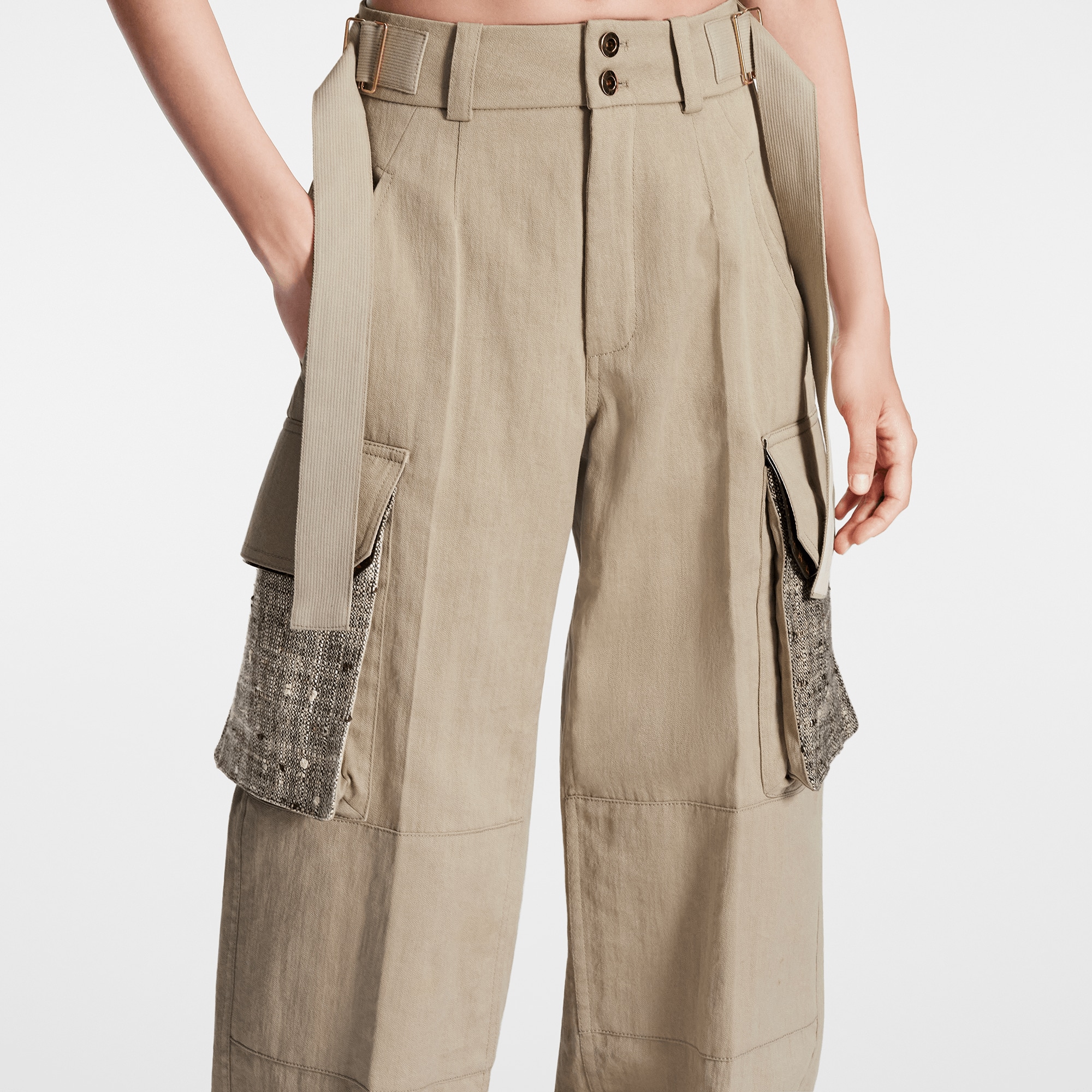  Discontinued Product Obs 7 Pantalón cargo en algodón y lino | Louis Vuitton ® (Ampliar producto)