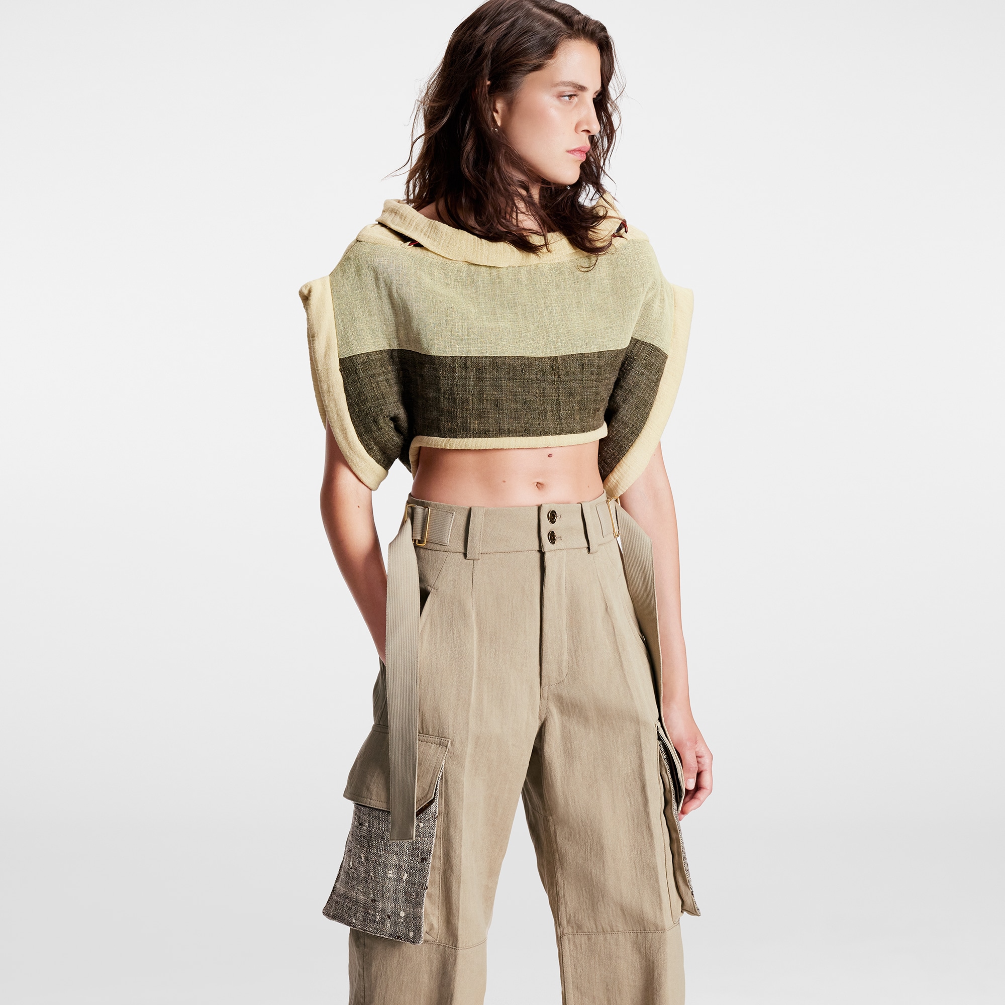  Discontinued Product Obs 7 Pantalón cargo en algodón y lino | Louis Vuitton ® (Ampliar producto)