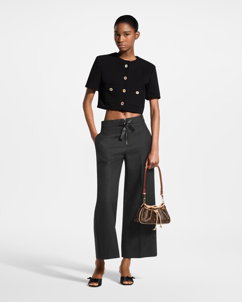 Ready-to-Wear Pants Leather Tie Mikado Pants | Louis Vuitton ®