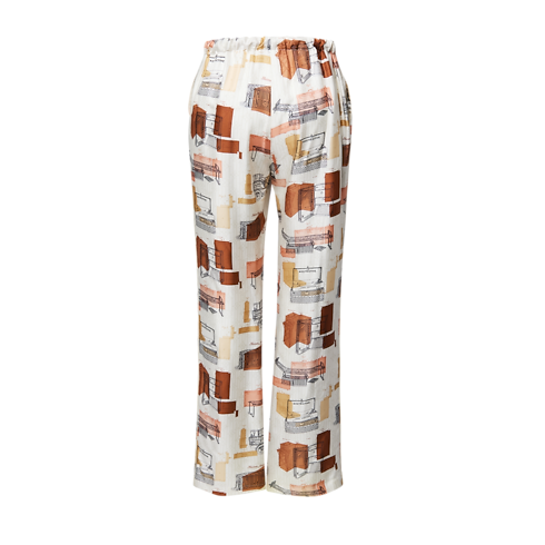 Pantalón tipo pijama con estampado de baúles vista trasera
