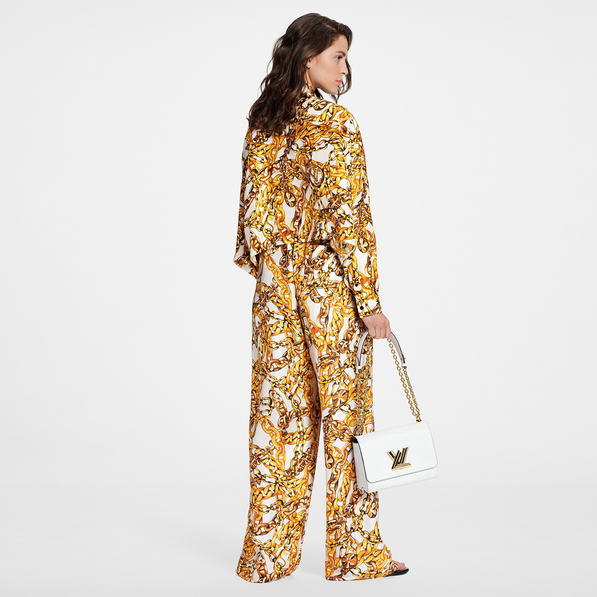 Discontinued Product Obs 7 Pantalón tipo pijama con estampado de cadena | Louis Vuitton ® (Ampliar producto)