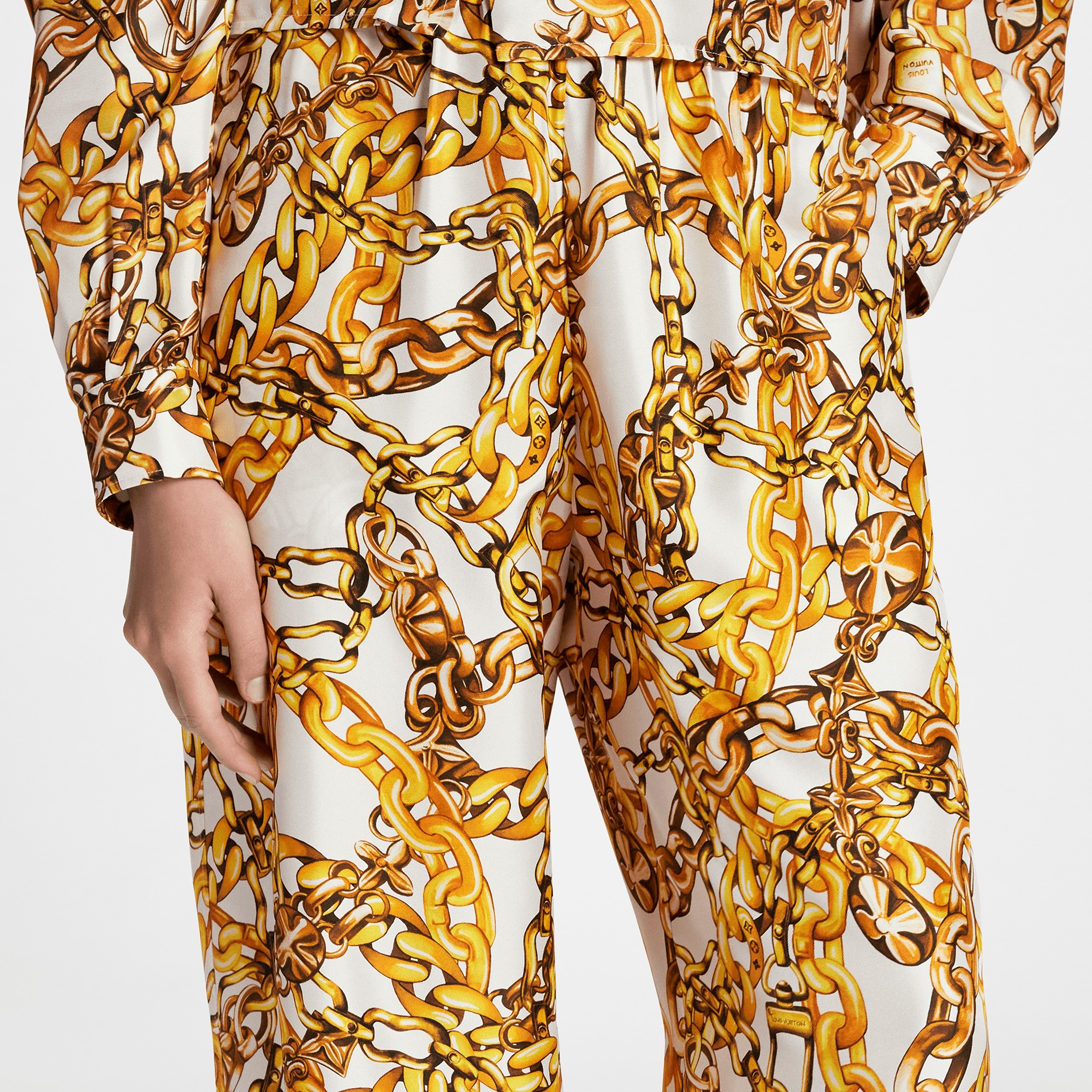  Discontinued Product Obs 7 Pantalón tipo pijama con estampado de cadena | Louis Vuitton ® (Ampliar producto)