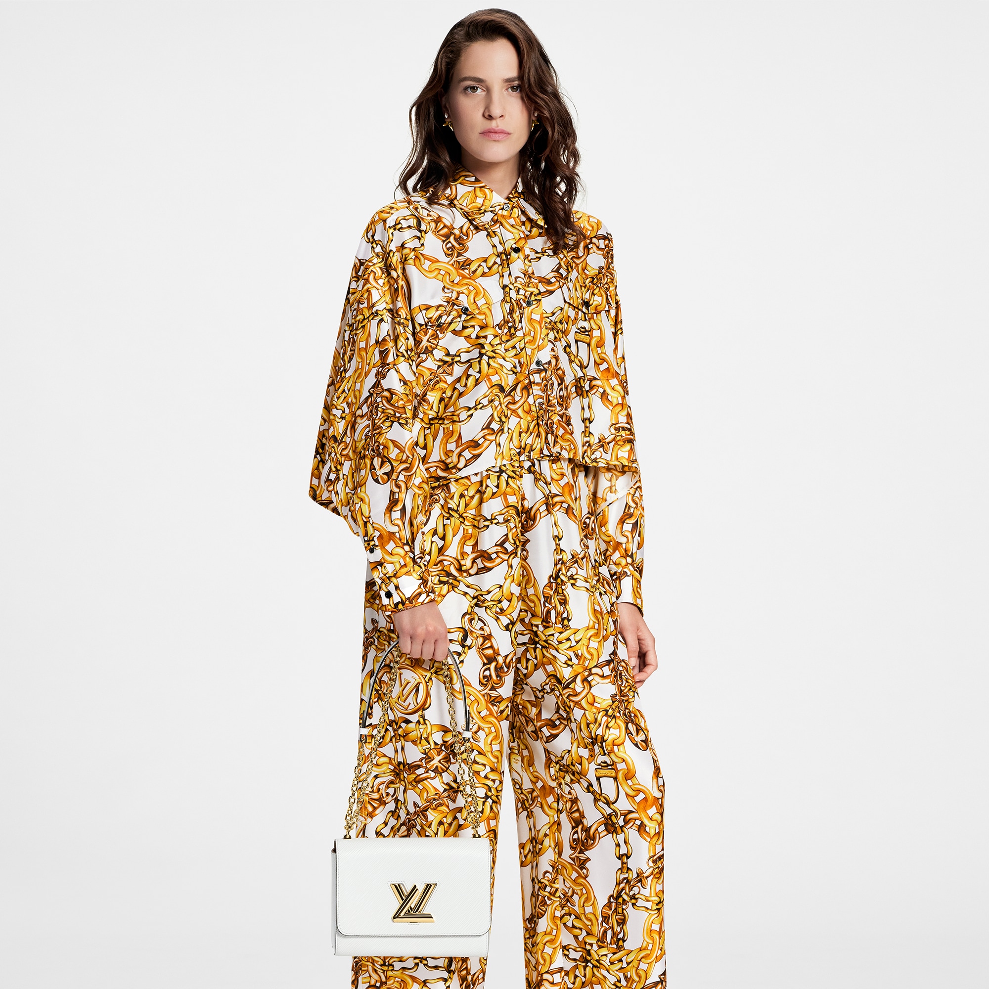  Discontinued Product Obs 7 Pantalón tipo pijama con estampado de cadena | Louis Vuitton ® (Ampliar producto)
