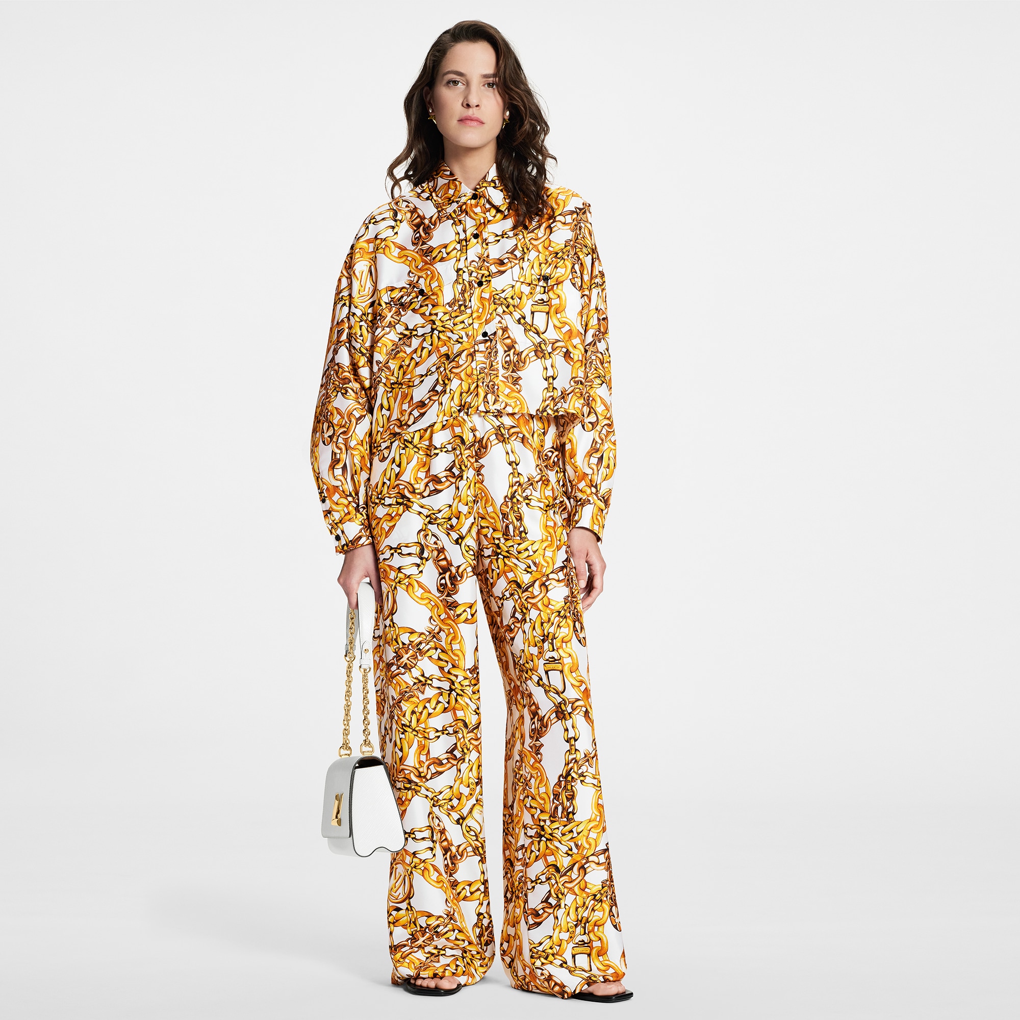  Discontinued Product Obs 7 Pantalón tipo pijama con estampado de cadena | Louis Vuitton ® (Ampliar producto)