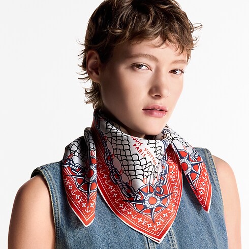 S00 Accesorios Pañuelos de seda y bandanas Pañuelo LV Ocean Treasure Map 70 | Louis Vuitton ® (Ampliar producto)