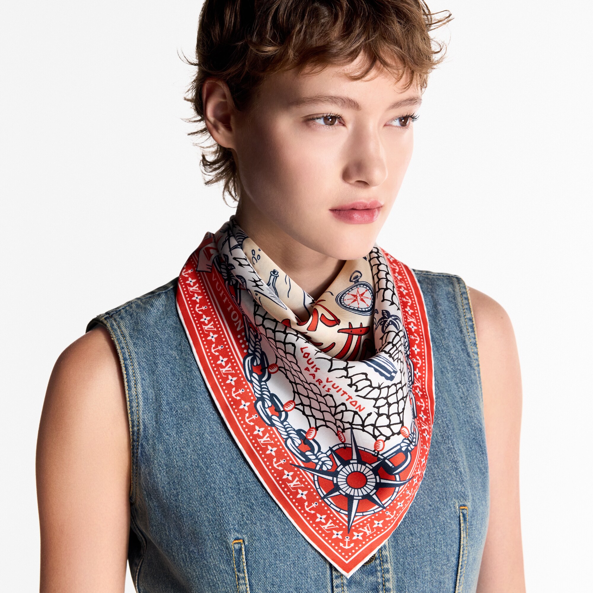 S00 Accesorios Pañuelos de seda y bandanas Pañuelo LV Ocean Treasure Map 70 | Louis Vuitton ® (Ampliar producto)