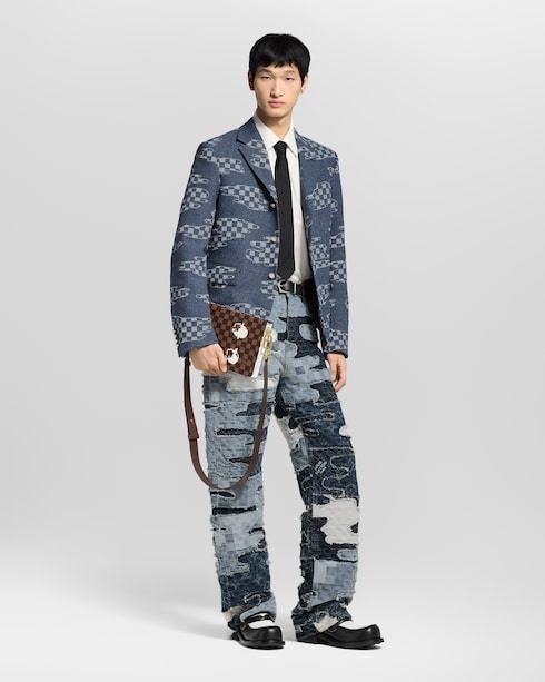 Prêt-à-Porter Denim Pantalon droit patchwork en denim | Louis Vuitton ®