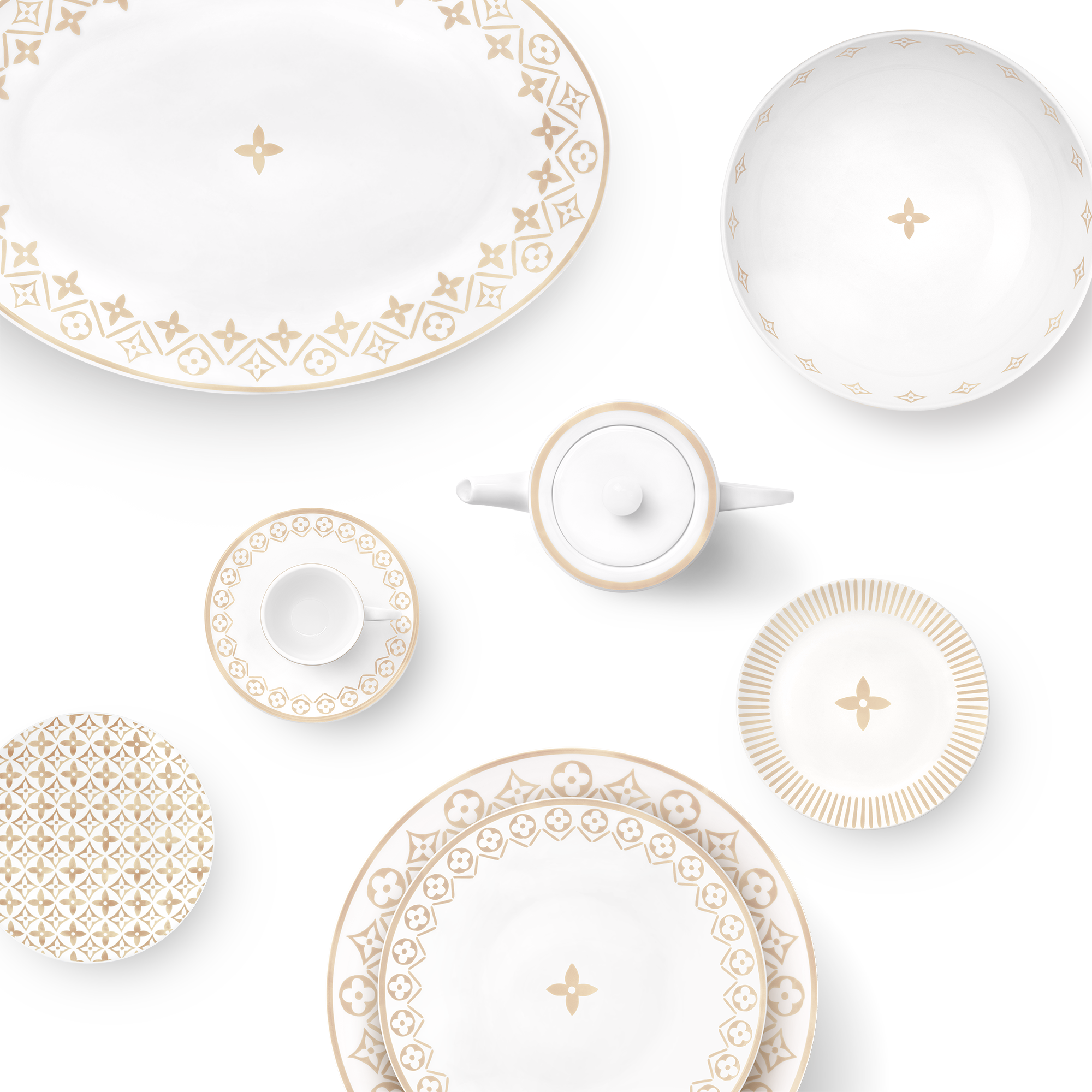  Hogar y Art of Dining Art of Dining Plato ovalado Flor Monograma Tile | Louis Vuitton ® (Ampliar producto)
