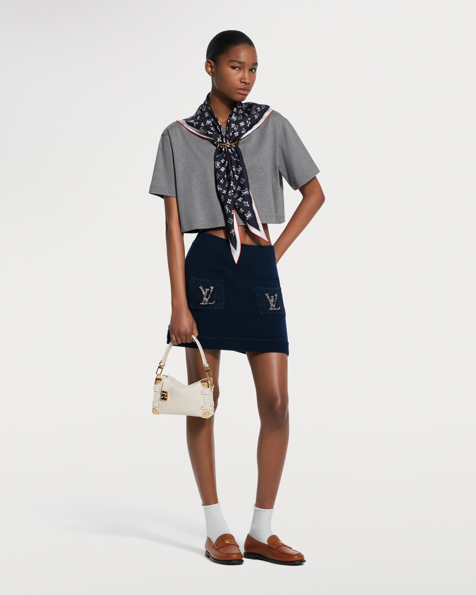 Louis Vuitton 2019FW scarf shirtスカーフシャツ モノグラム スカーフ 