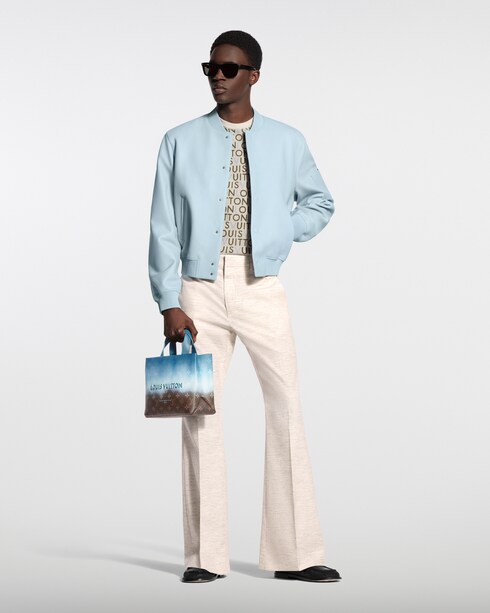 Para Ele Lançamentos Su�ter de Manga Curta Jacquard Signature | Louis Vuitton ®
