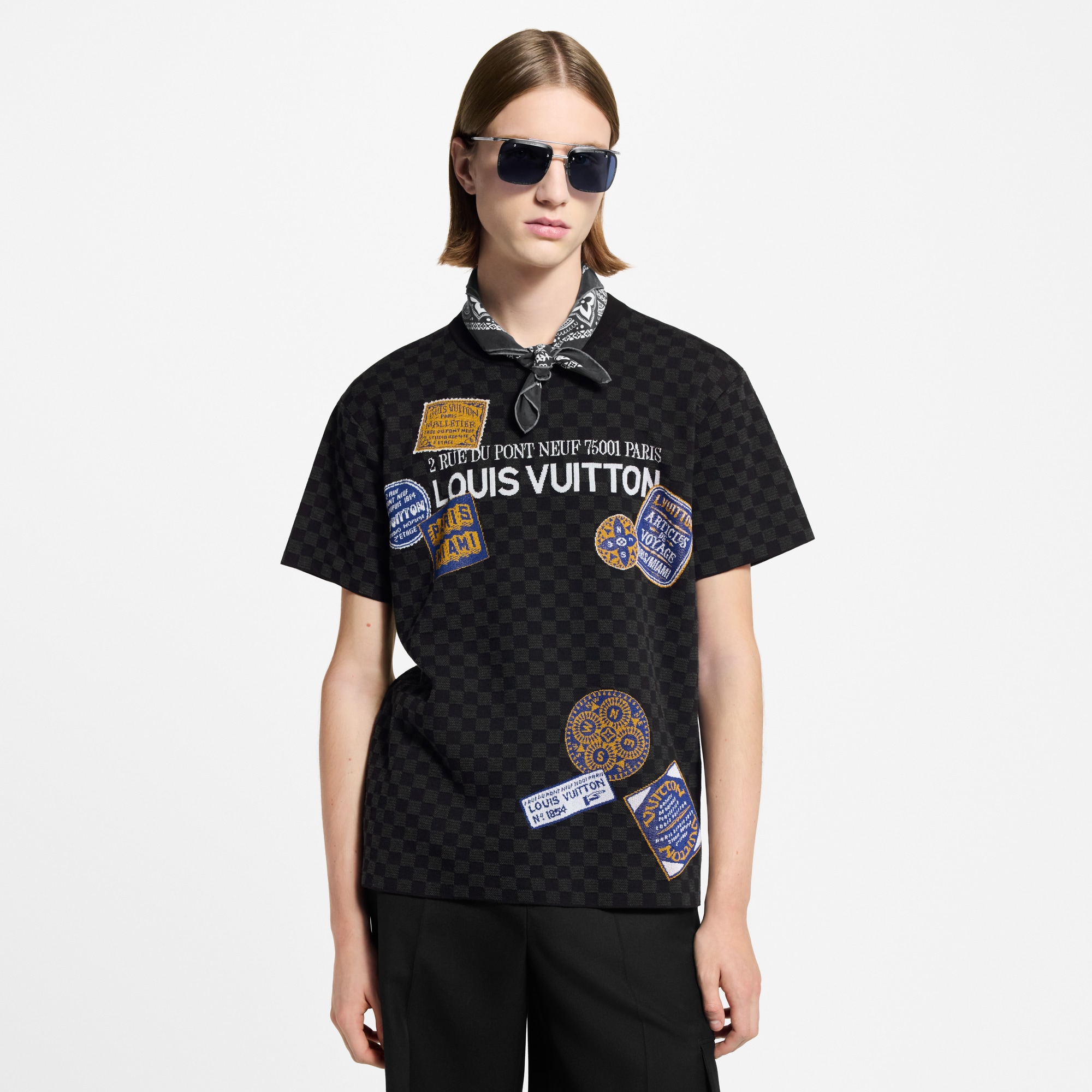  Ready to Wear Prendas tejidas y sudaderas Playera tejida Damier | Louis Vuitton ® (Ampliar producto)