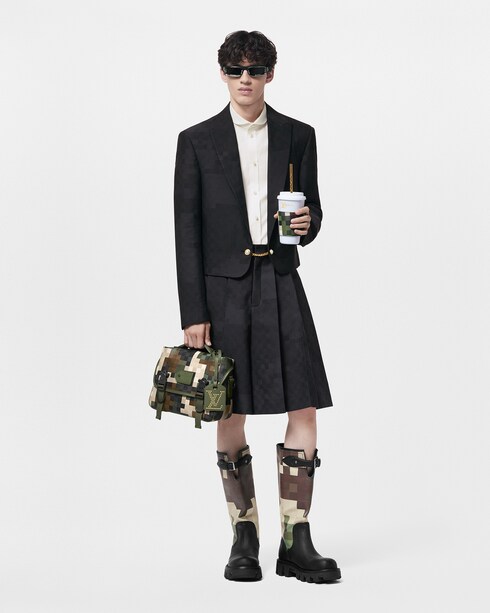 Discontinued Product Obs 12 Short Plissado em Mescla de Seda e Lã Damier | Louis Vuitton ®