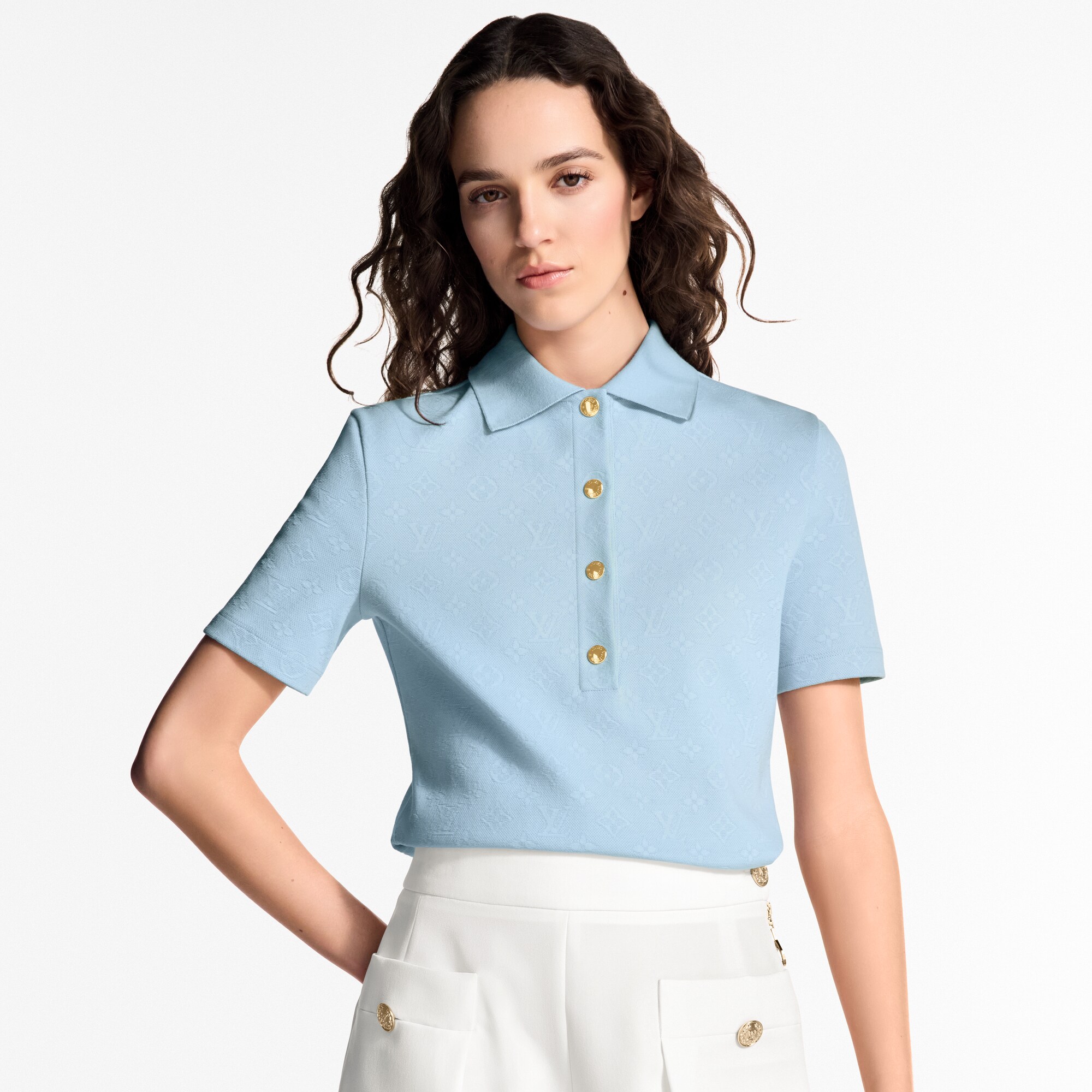  Ready to Wear Tops Polo de piqué con motivo Monograma | Louis Vuitton ® (Ampliar producto)