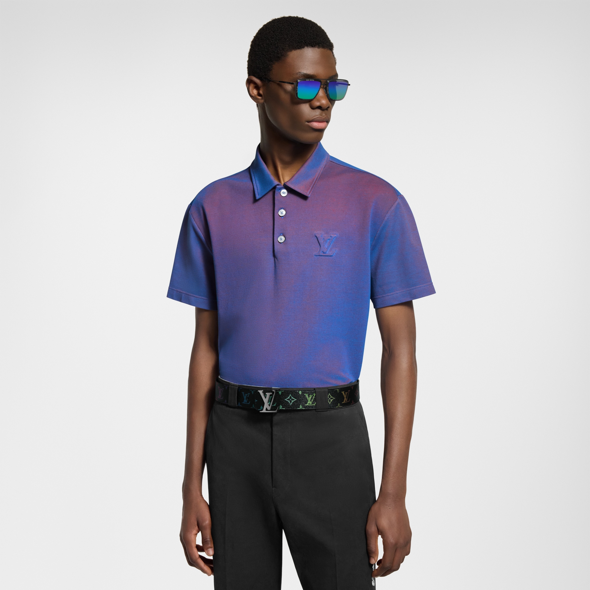  Ready to Wear Todo el Ready-To-Wear Polo en piqué iridiscente de manga corta | Louis Vuitton ® (Ampliar producto)