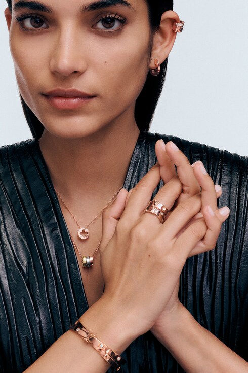 Categories All Fine Jewelry Empreinte Double Bangle, Pink Gold and Diamonds | Louis Vuitton ®