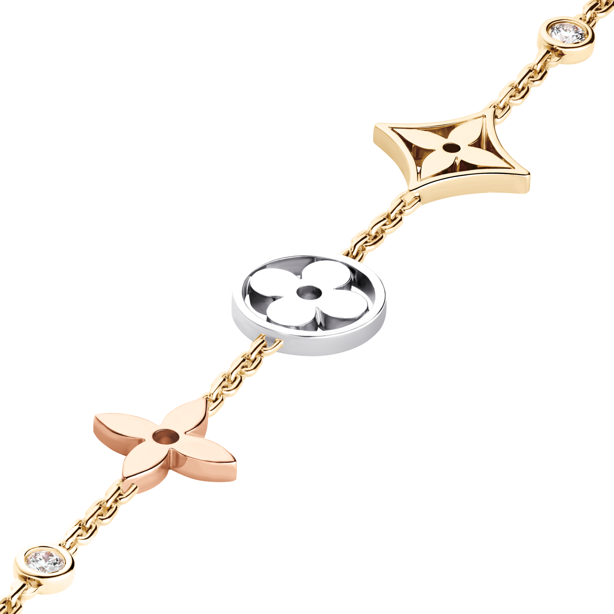 Categorías Toda la joyería fina Pulsera Idylle Blossom de triple oro con diamantes | Louis Vuitton ® (Ampliar producto)