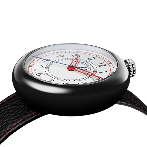 Reloj Louis Vuitton Monterey automático de 37 mm en cerámica y acero vista cercana
