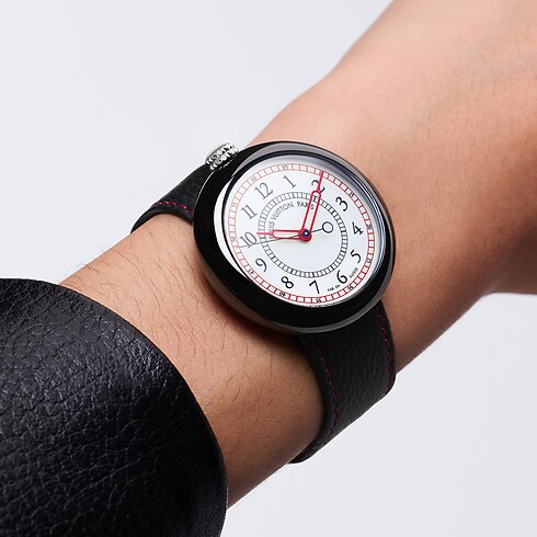 Reloj Louis Vuitton Monterey automático de 37 mm en cerámica y acero vista usada recortada