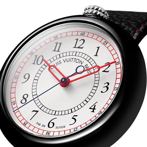 Reloj Louis Vuitton Monterey automático de 37 mm en cerámica y acero vista lateral
