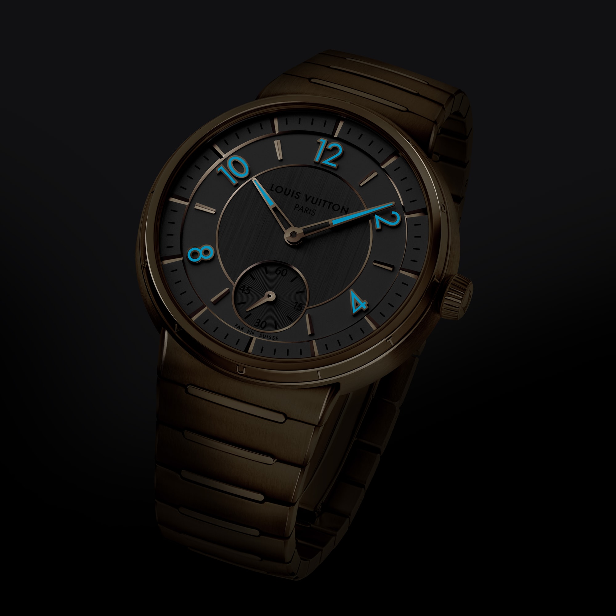  Todos los relojes } Reloj Tambour, automático, 40 mm, oro amarillo | Louis Vuitton ® (Ampliar producto)