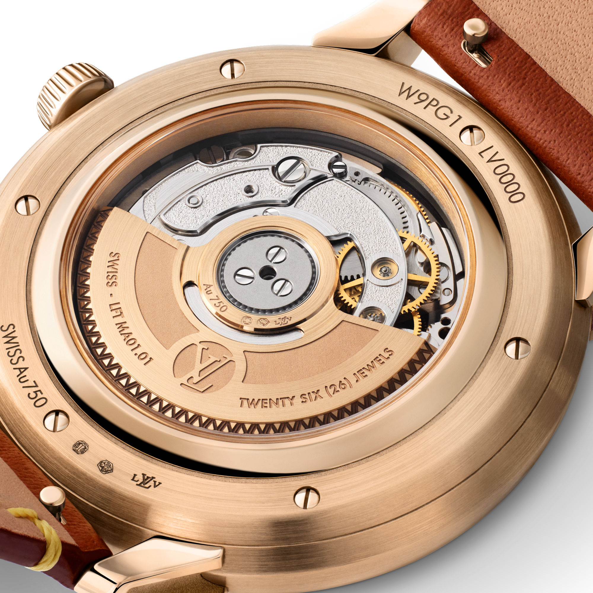  Todos los relojes } Reloj Tambour Convergence automático de 37 mm en oro rosa | Louis Vuitton ® (Ampliar producto)