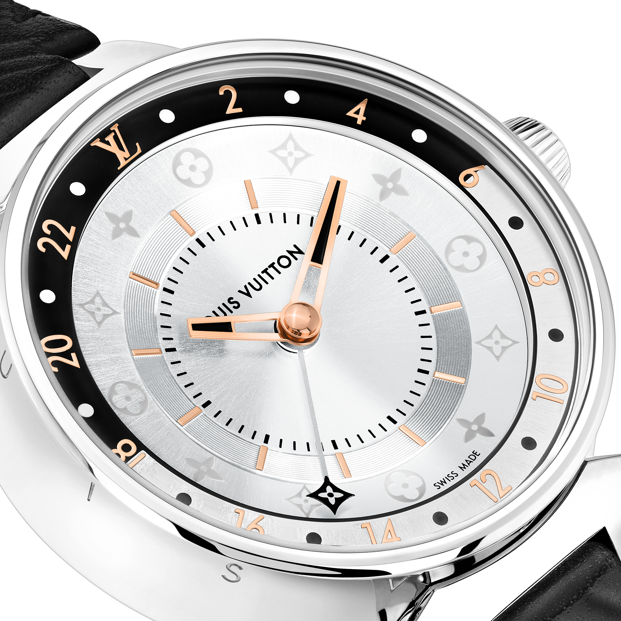 Reloj Tambour Moon Dual Time blanco y negro  in Relojes